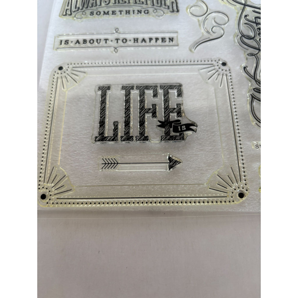 CTMH Acrylic Stamps Set Life is Wonderful Inspirational Card Making Words S1507