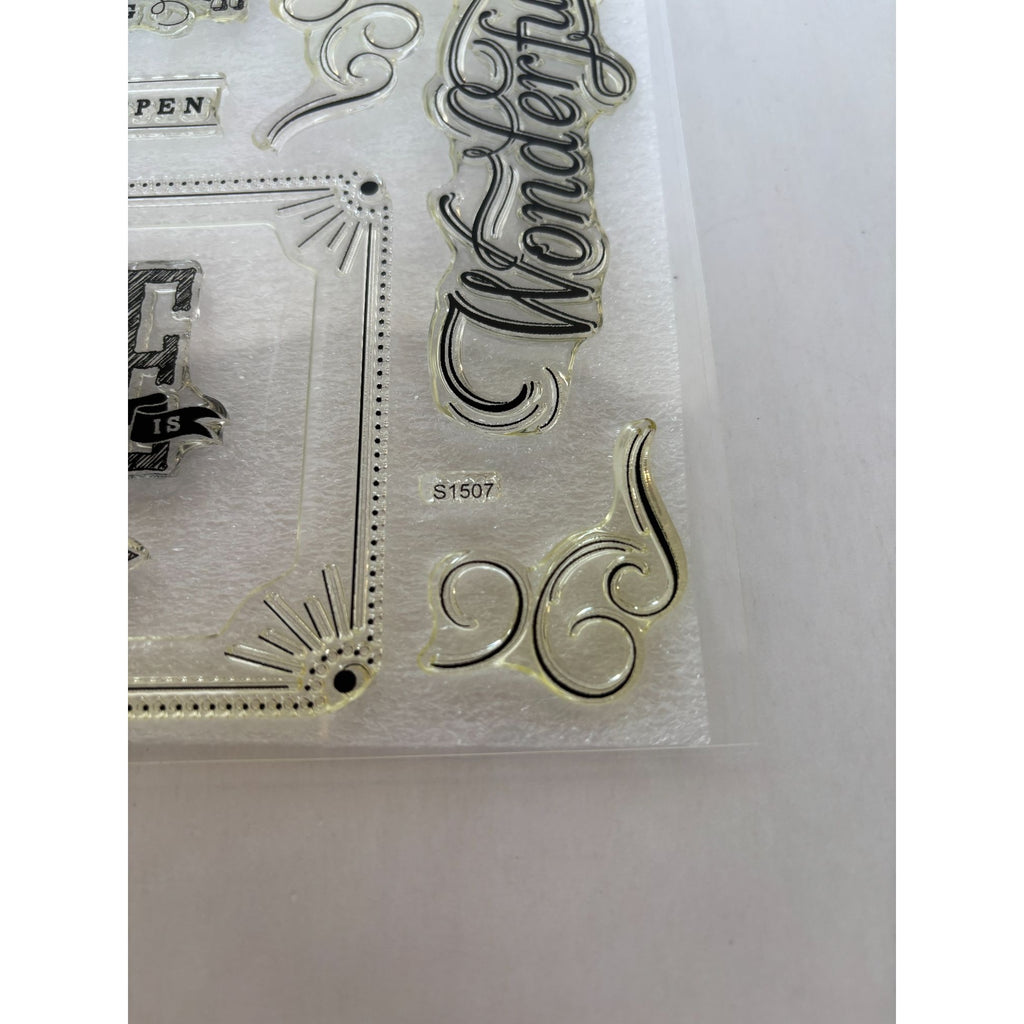 CTMH Acrylic Stamps Set Life is Wonderful Inspirational Card Making Words S1507