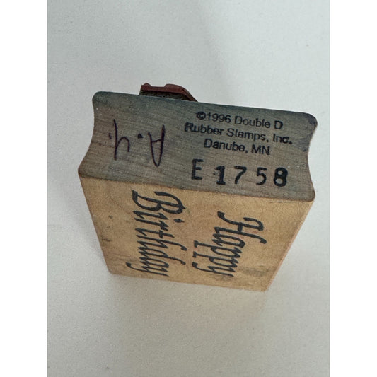 Double D Rubber Stamp Happy Birthday Greeting Card Making Sentiment Words E1758