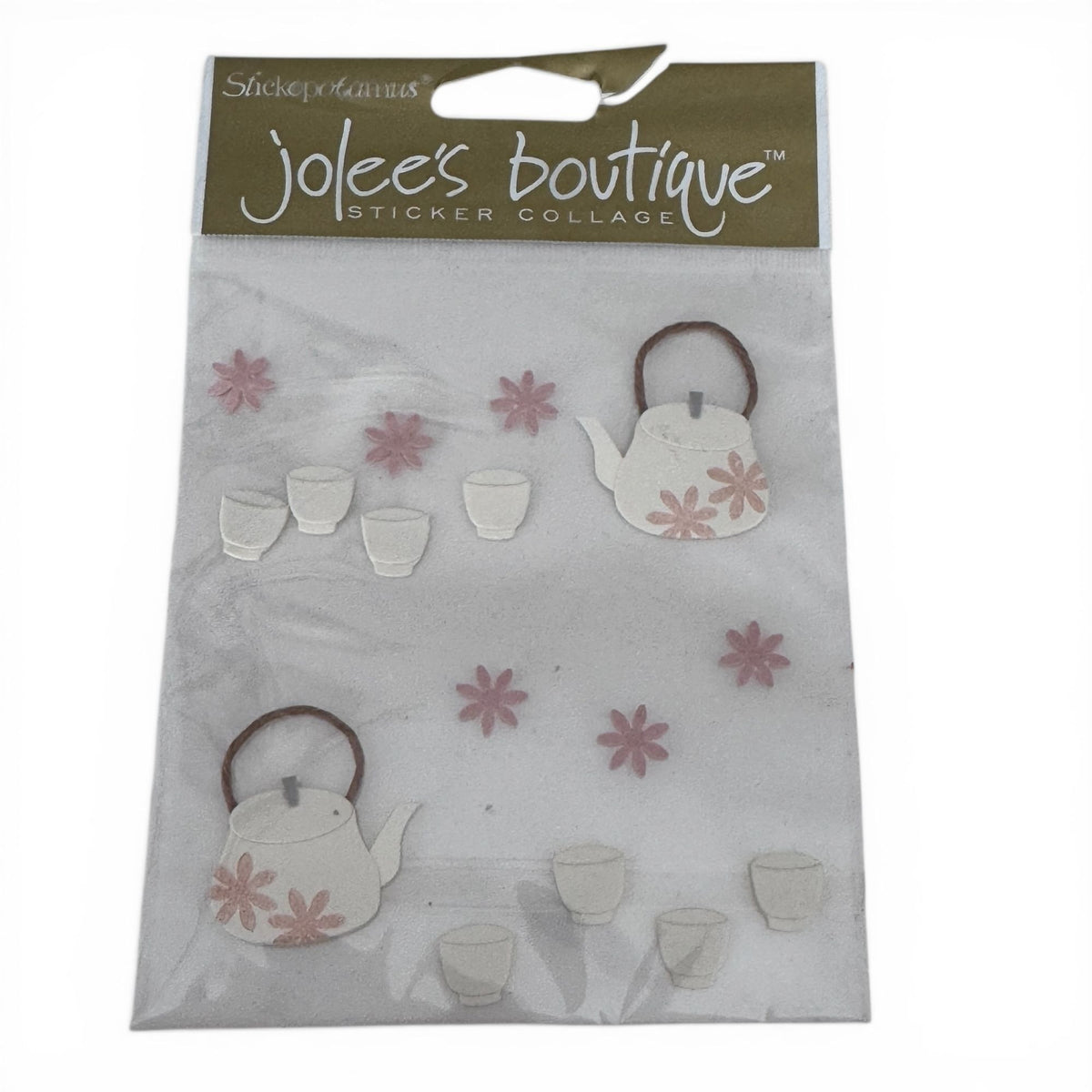 Jolees Boutique Stickers Teacups Teapots Scrapbooking Embellishment Tea Party Invitation Collage Cardmaking