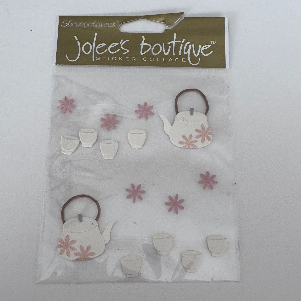 Jolees Boutique Stickers Teacups Teapots Scrapbooking Embellishment Tea Party Invitation Collage Cardmaking