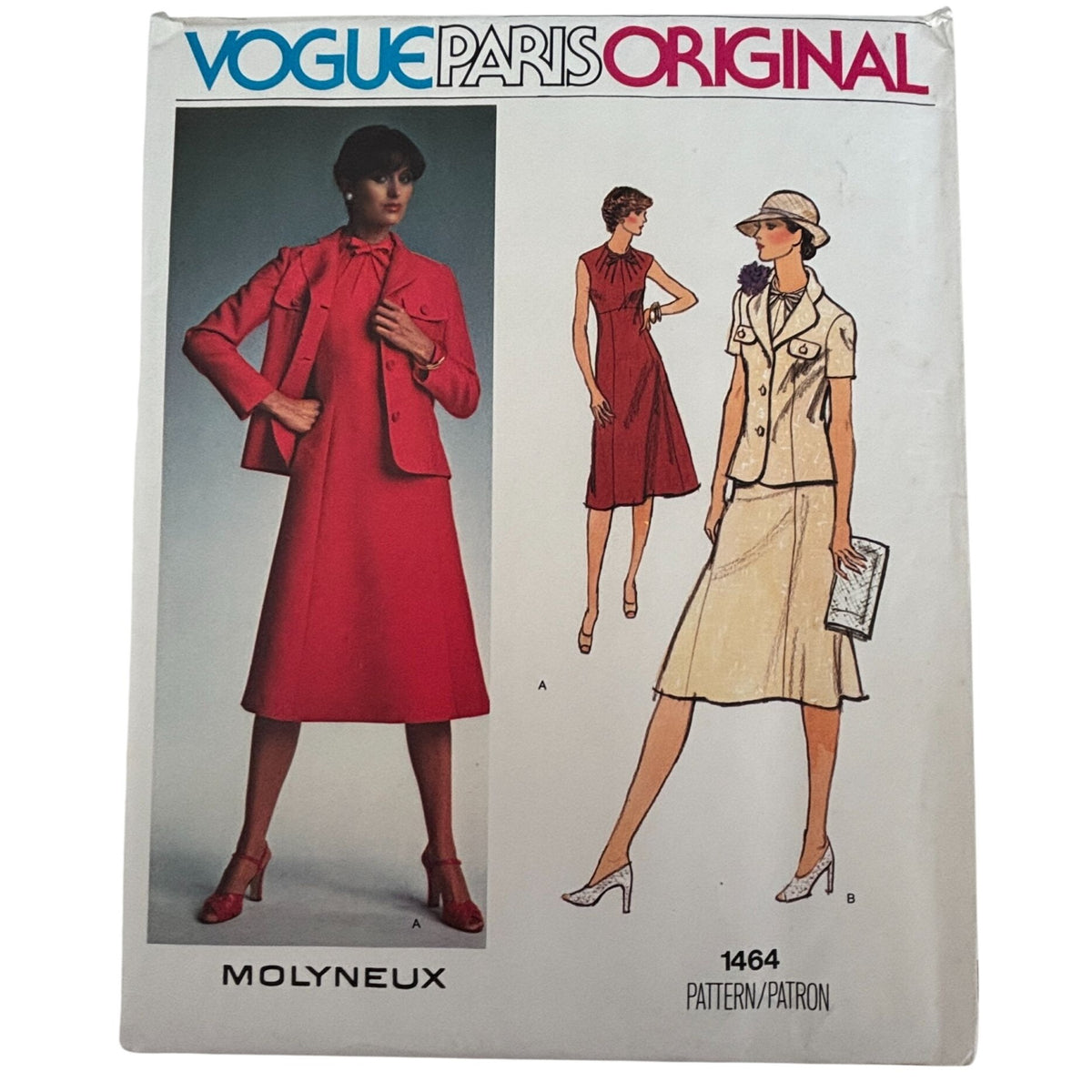 Vogue Paris Original Sewing Pattern 1464 Dress Jacket Molyneux 1970s Size 10 Uncut Vintage