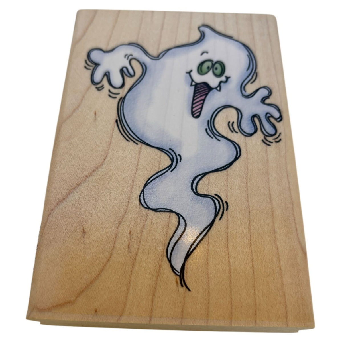 Stampendous Rubber Stamp Giggly Ghoul Ghost Halloween Card Making Cute Spooky Big Open Line