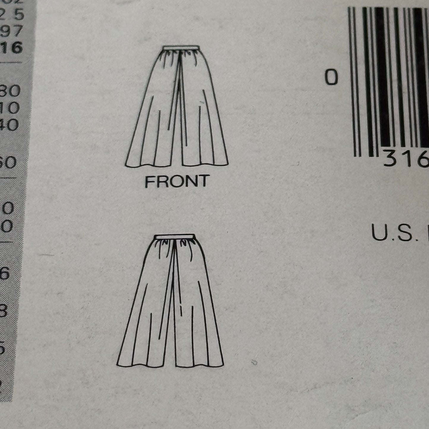 Butterick Sewing Pattern 5091 Top Culottes 1980s Outfit Vintage Casual 8-16 Uncut