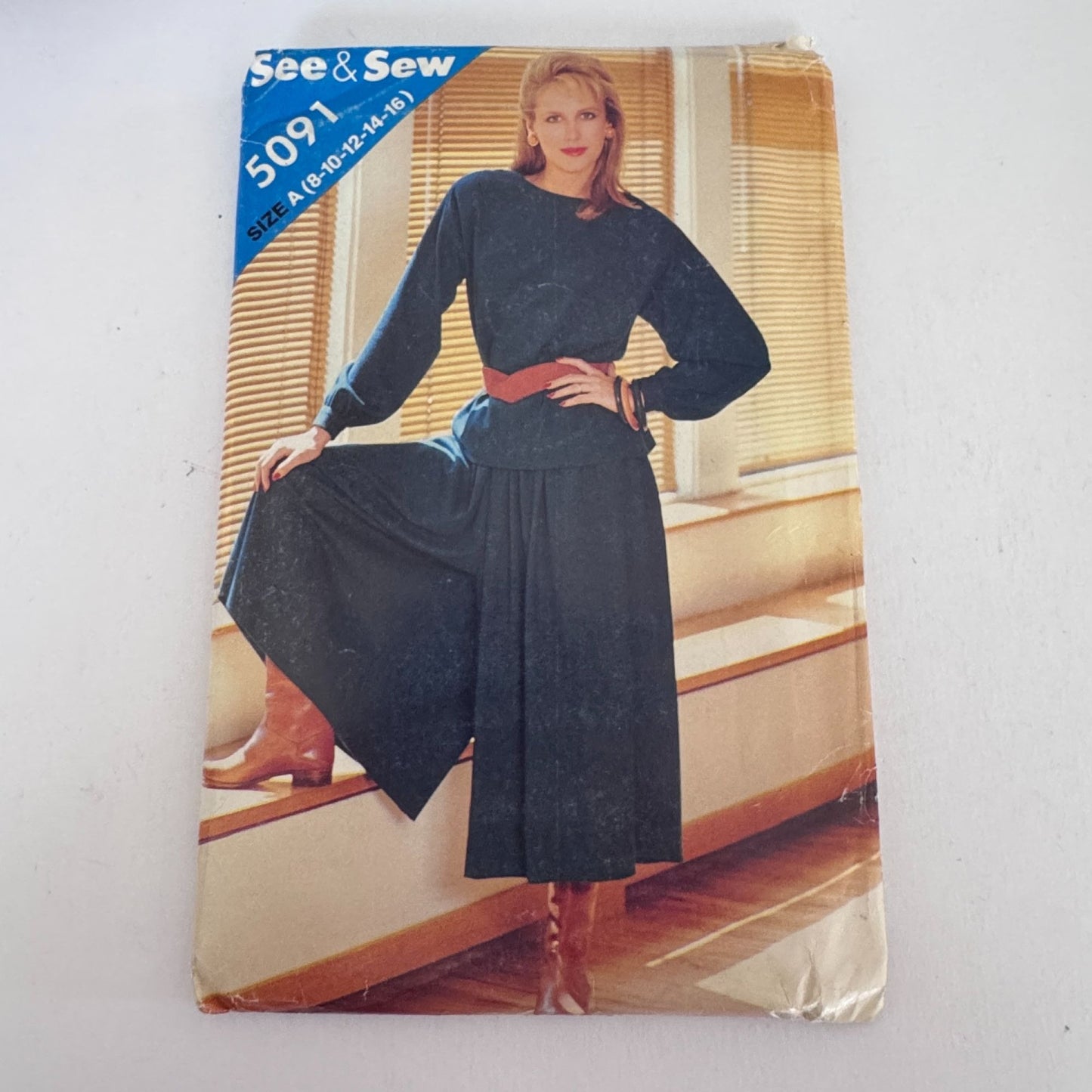 Butterick Sewing Pattern 5091 Top Culottes 1980s Outfit Vintage Casual 8-16 Uncut
