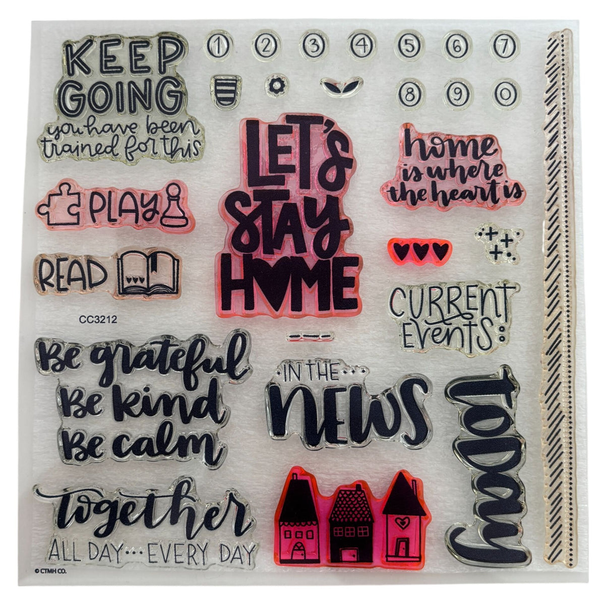 CTMH My Acrylix Acrylic Stamps Lets Stay Home Play Chess Introvert Read CC3212 Set