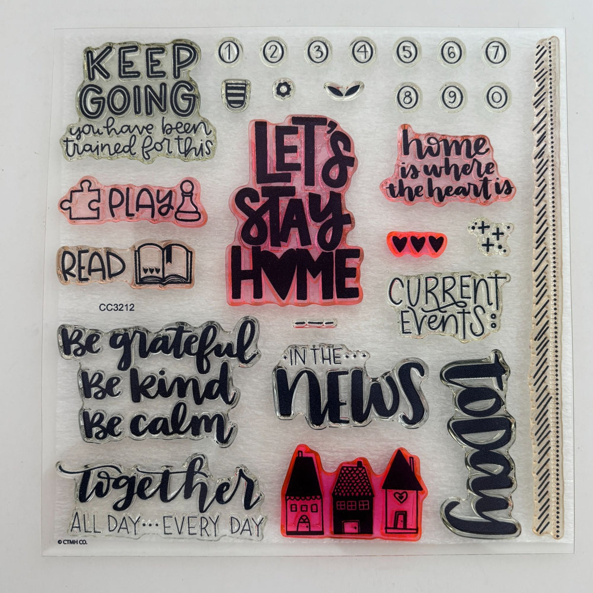 CTMH My Acrylix Acrylic Stamps Lets Stay Home Play Chess Introvert Read CC3212 Set