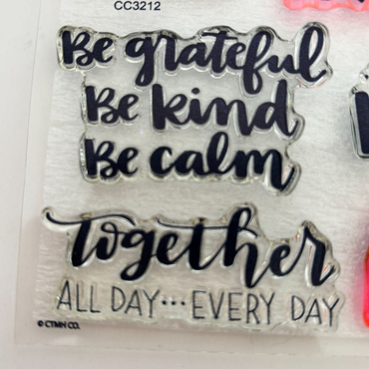 CTMH My Acrylix Acrylic Stamps Lets Stay Home Play Chess Introvert Read CC3212 Set