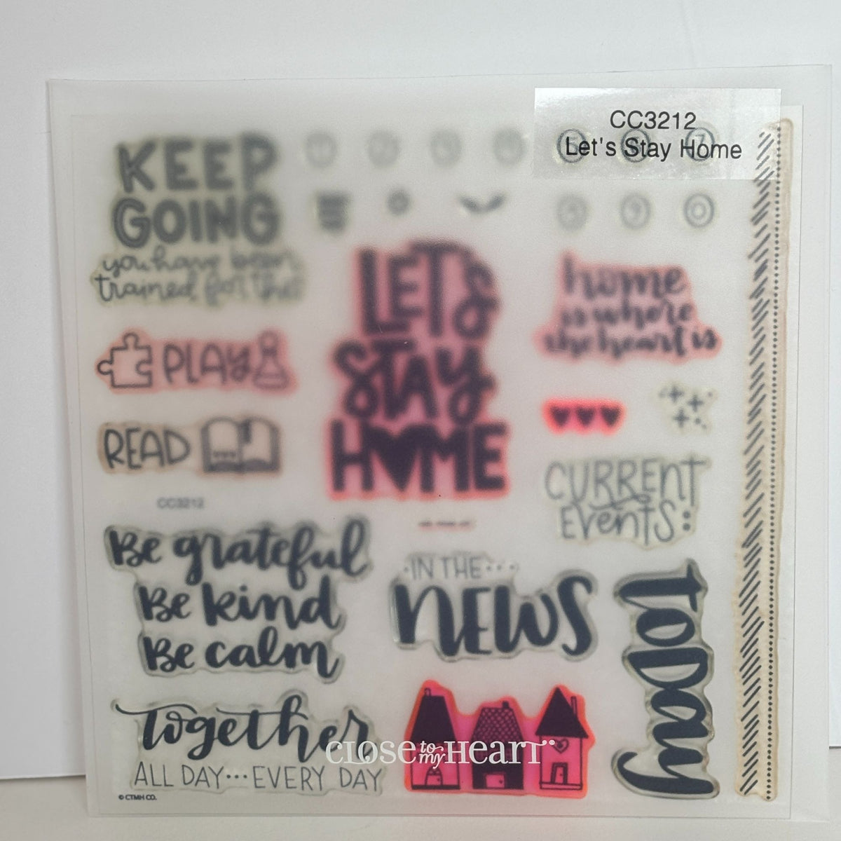 CTMH My Acrylix Acrylic Stamps Lets Stay Home Play Chess Introvert Read CC3212 Set