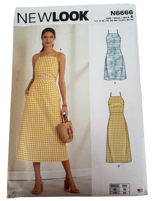 New Look Sewing Pattern N6666: Misses' Sundress with Back Tie