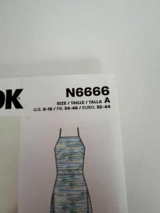 New Look Sewing Pattern N6666: Misses' Sundress with Back Tie