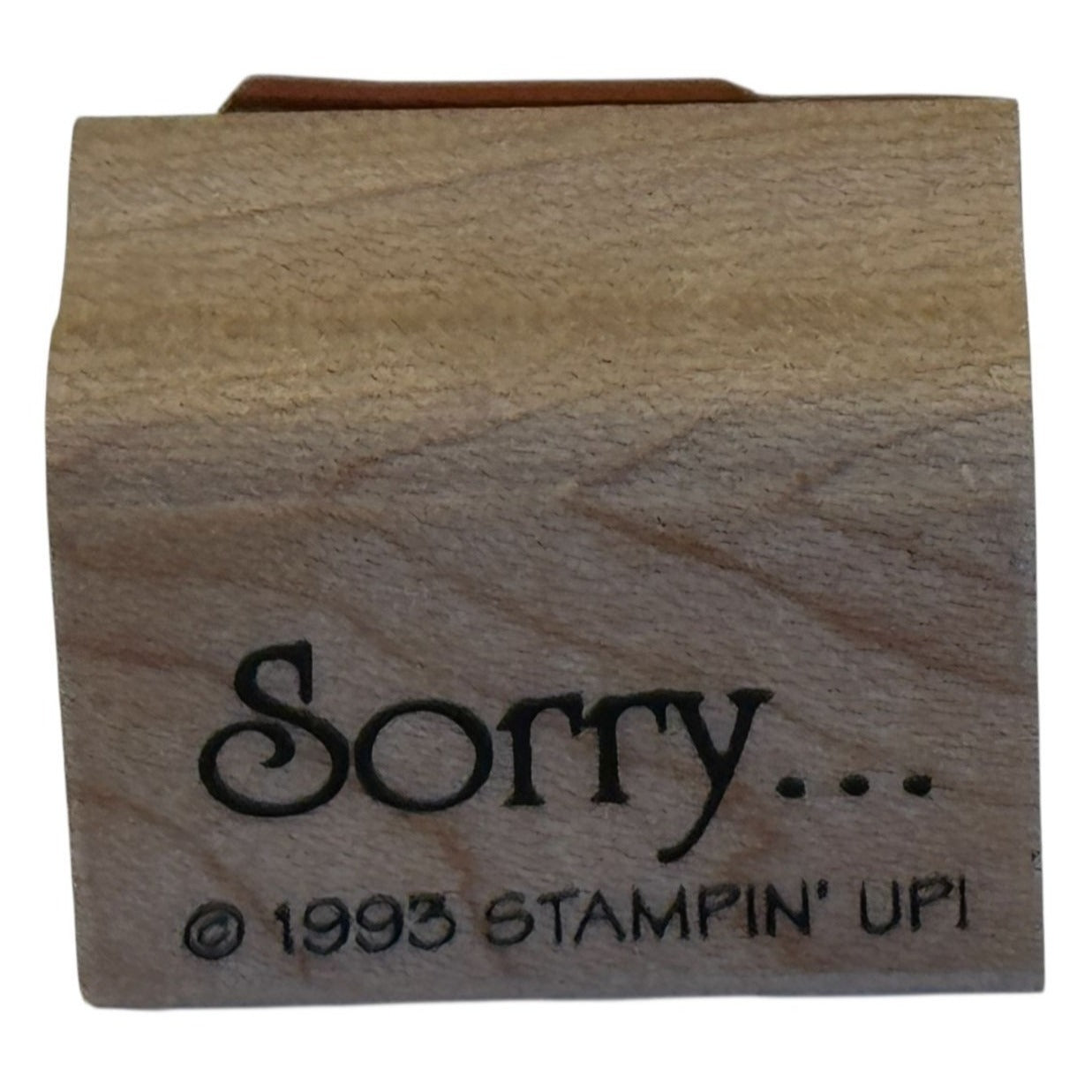 Stampin Up Rubber Stamp Sorry Apology Card Making Words Sentiment Wood Mounted