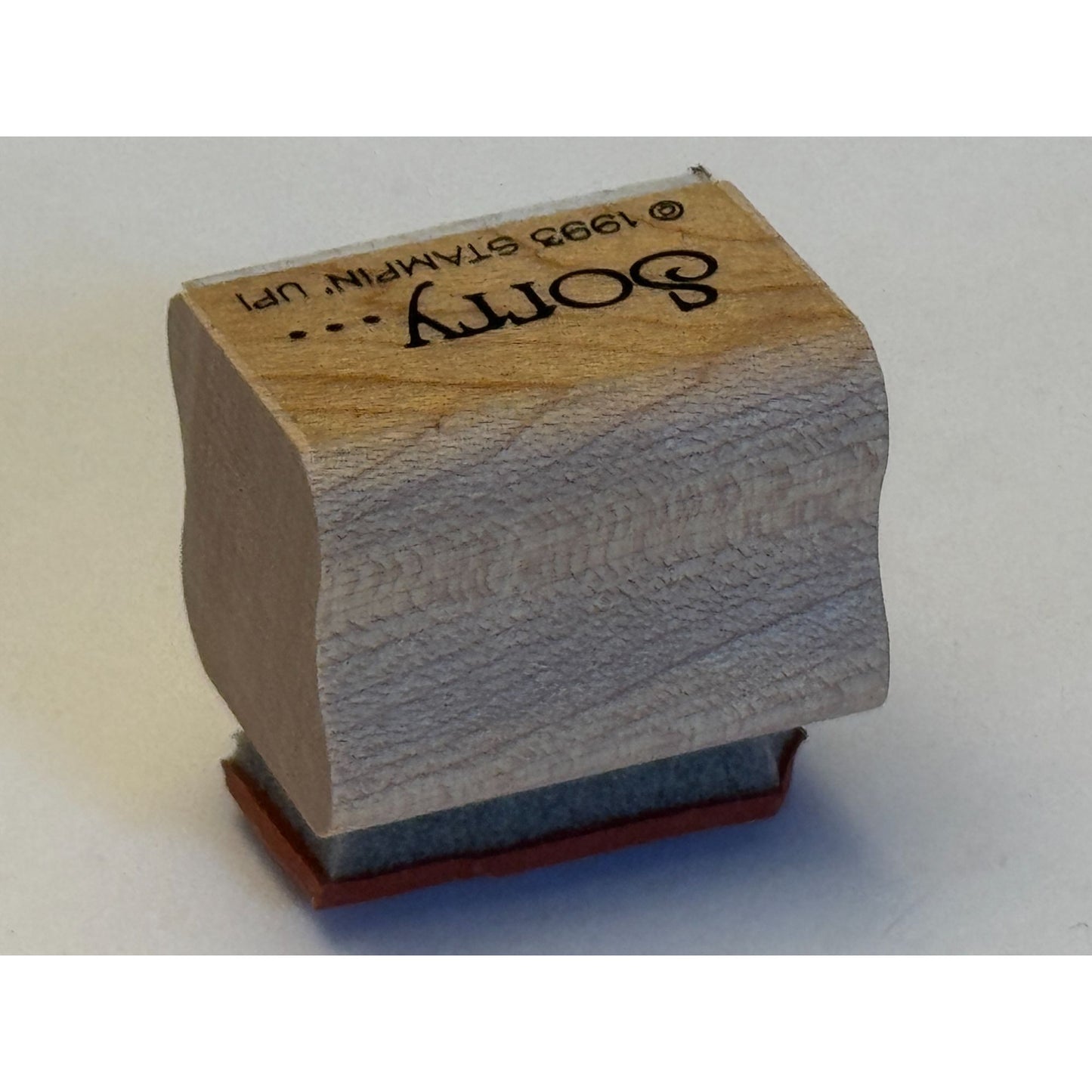 Stampin Up Rubber Stamp Sorry Apology Card Making Words Sentiment Wood Mounted