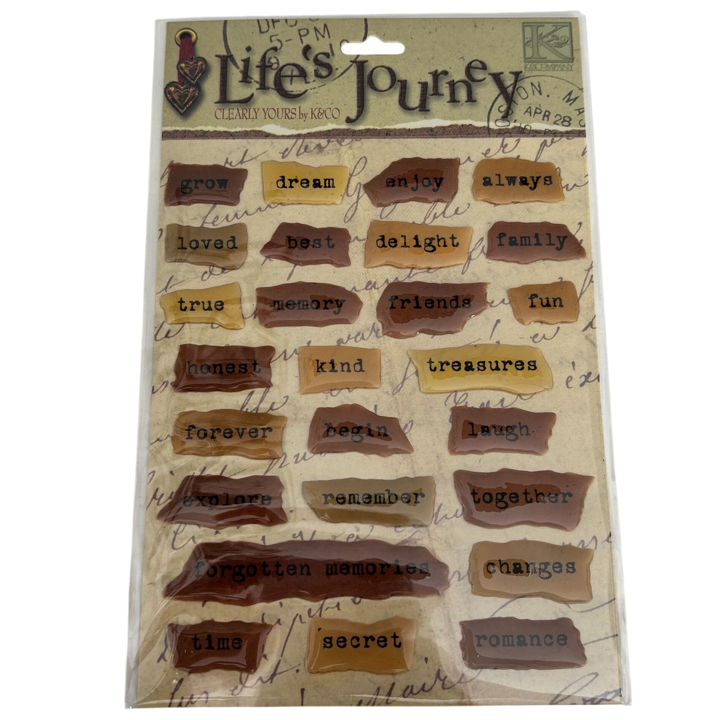 K and Company Lifes Journey Domed Torn Paper Words Stickers Scrapbooking Craft Cardmaking Explore