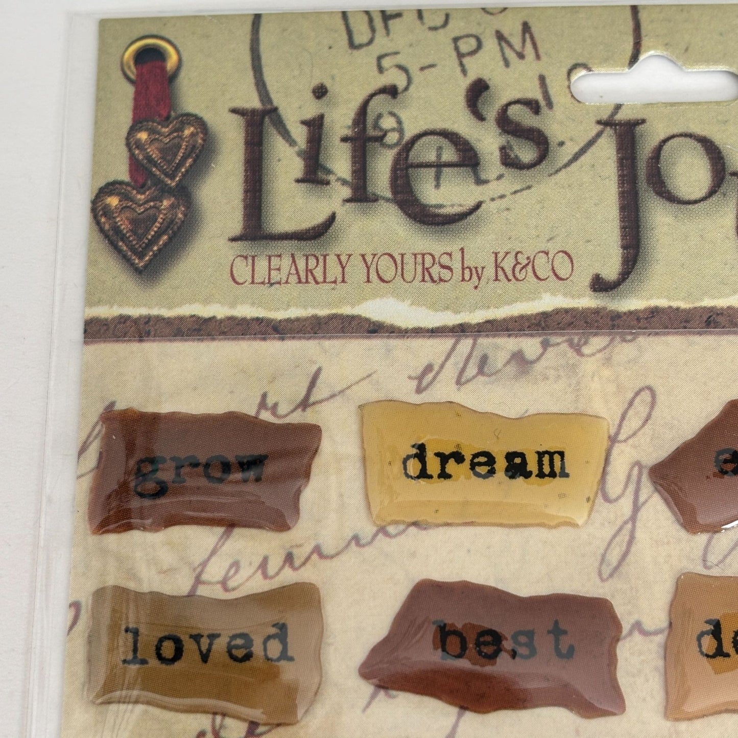 K and Company Lifes Journey Domed Torn Paper Words Stickers Scrapbooking Craft Cardmaking Explore