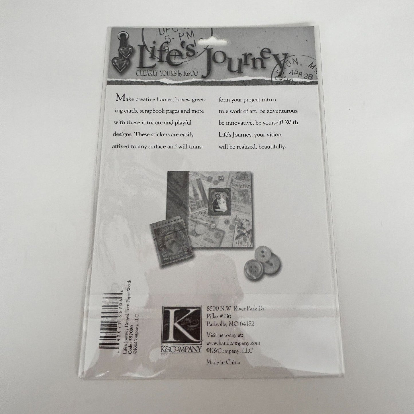 K and Company Lifes Journey Domed Torn Paper Words Stickers Scrapbooking Craft Cardmaking Explore