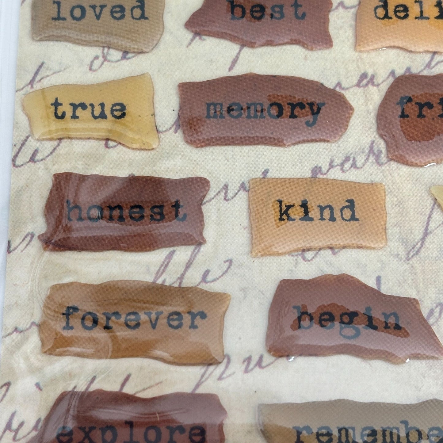 K and Company Lifes Journey Domed Torn Paper Words Stickers Scrapbooking Craft Cardmaking Explore