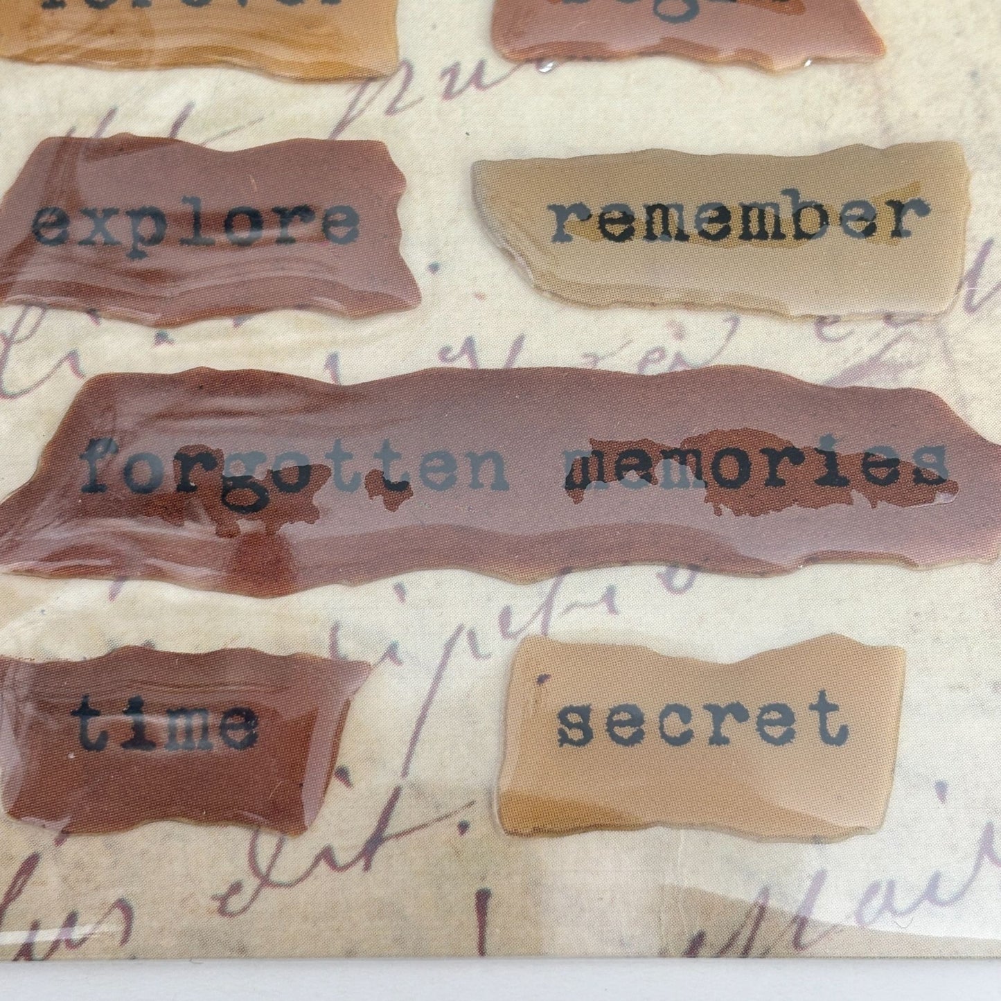 K and Company Lifes Journey Domed Torn Paper Words Stickers Scrapbooking Craft Cardmaking Explore