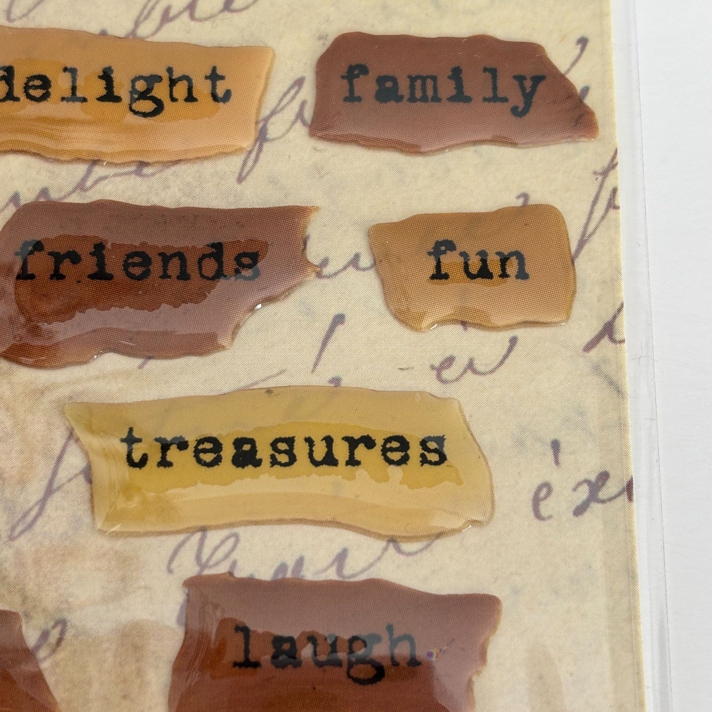 K and Company Lifes Journey Domed Torn Paper Words Stickers Scrapbooking Craft Cardmaking Explore