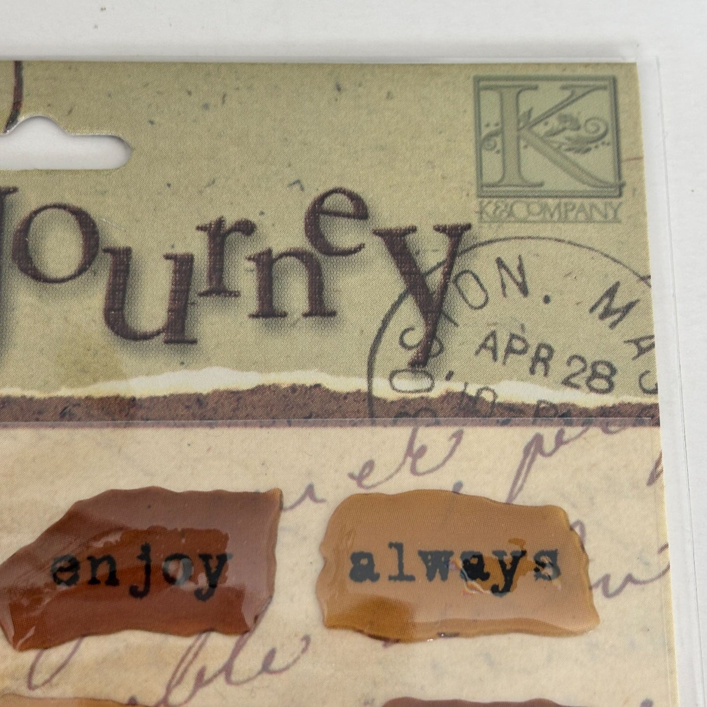K and Company Lifes Journey Domed Torn Paper Words Stickers Scrapbooking Craft Cardmaking Explore