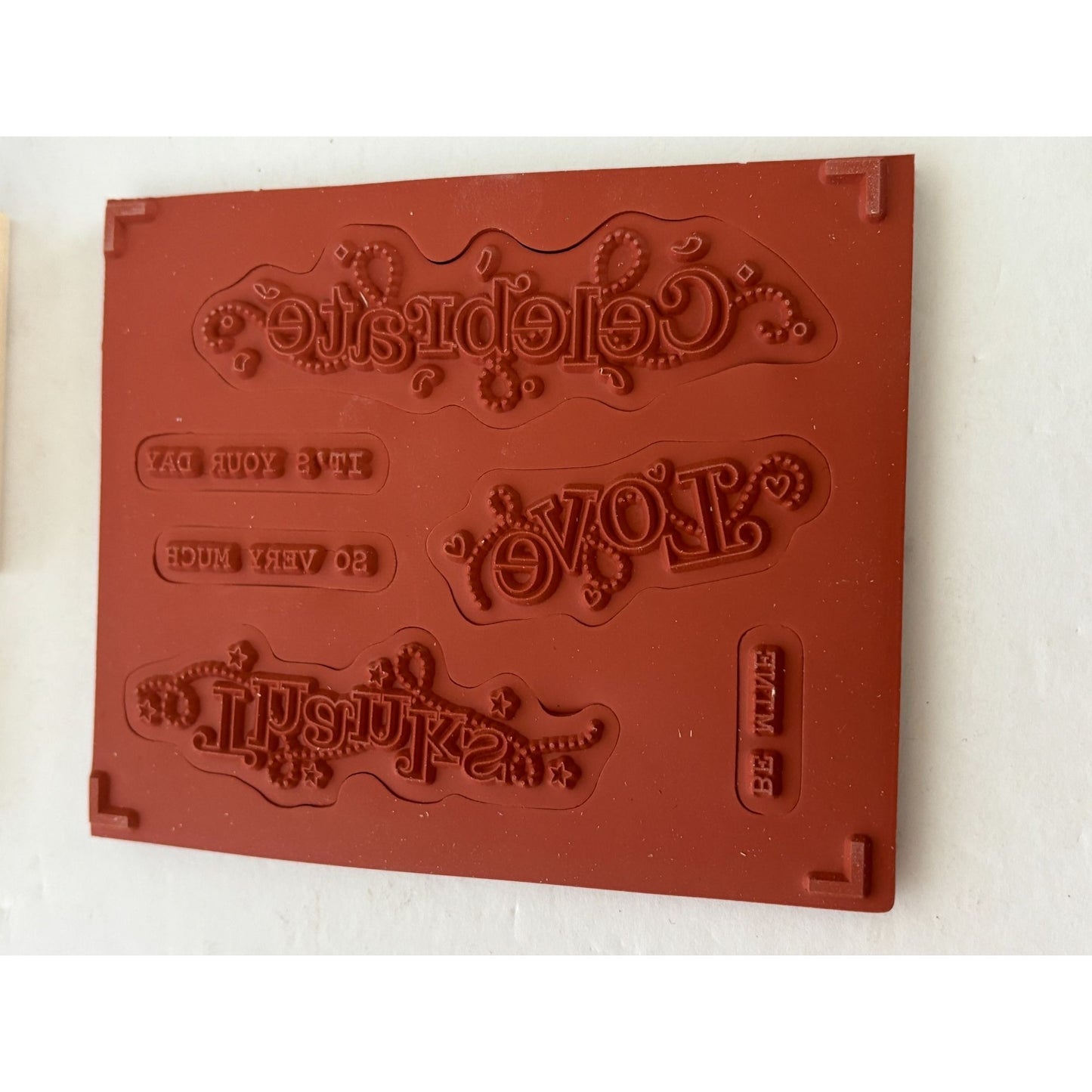 Stampin Up Rubber Stamp Set Outlined Occasions Be Mine Thanks Love Card Making