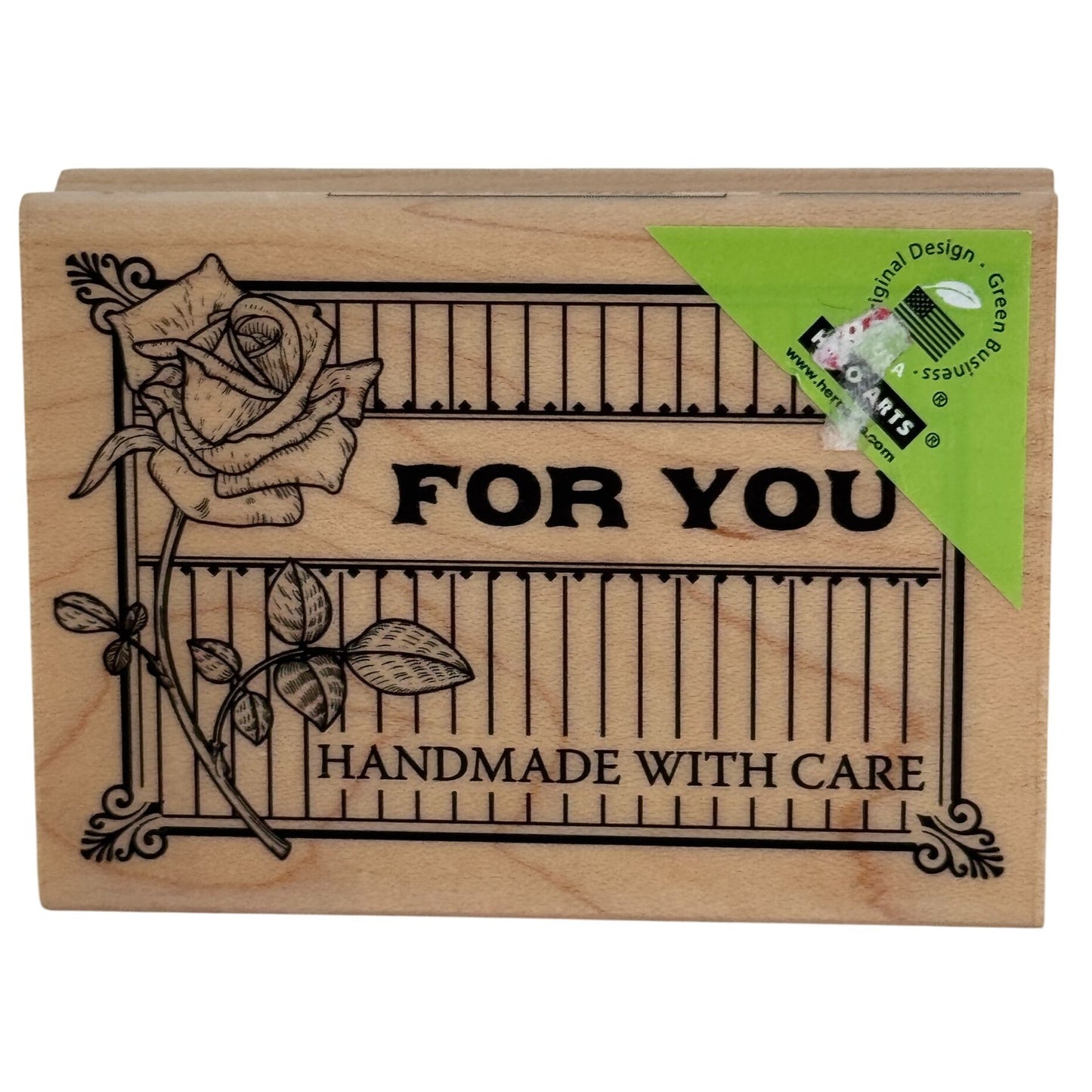 Hero Arts Rubber Stamp For You Handmade with Care Gift Card Maker Crafter Rose