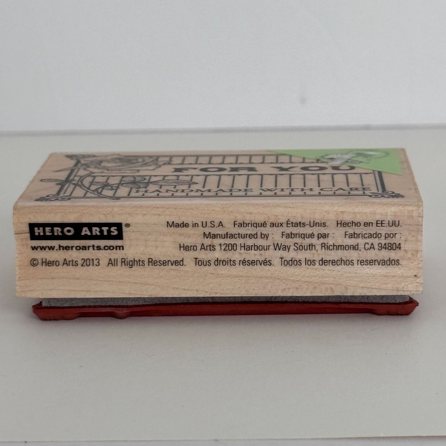 Hero Arts Rubber Stamp For You Handmade with Care Gift Card Maker Crafter Rose