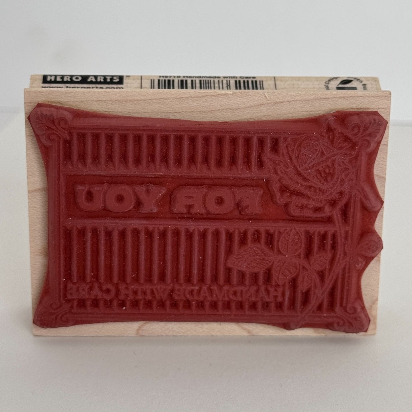 Hero Arts Rubber Stamp For You Handmade with Care Gift Card Maker Crafter Rose