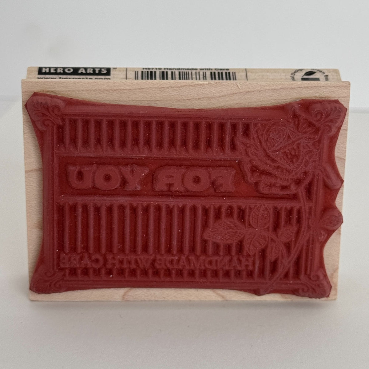 Hero Arts Rubber Stamp For You Handmade with Care Gift Card Maker Crafter Rose