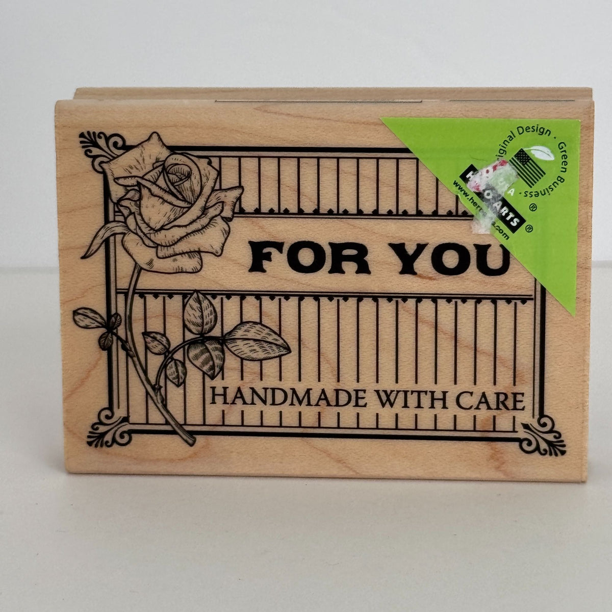 Hero Arts Rubber Stamp For You Handmade with Care Gift Card Maker Crafter Rose