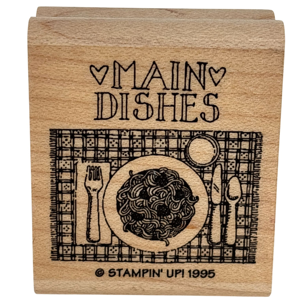 Stampin Up Rubber Stamp Main Dishes Food Kitchen Cooking Recipe Label Card Making