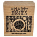 Stampin Up Rubber Stamp Main Dishes Food Kitchen Cooking Recipe Label Card Making
