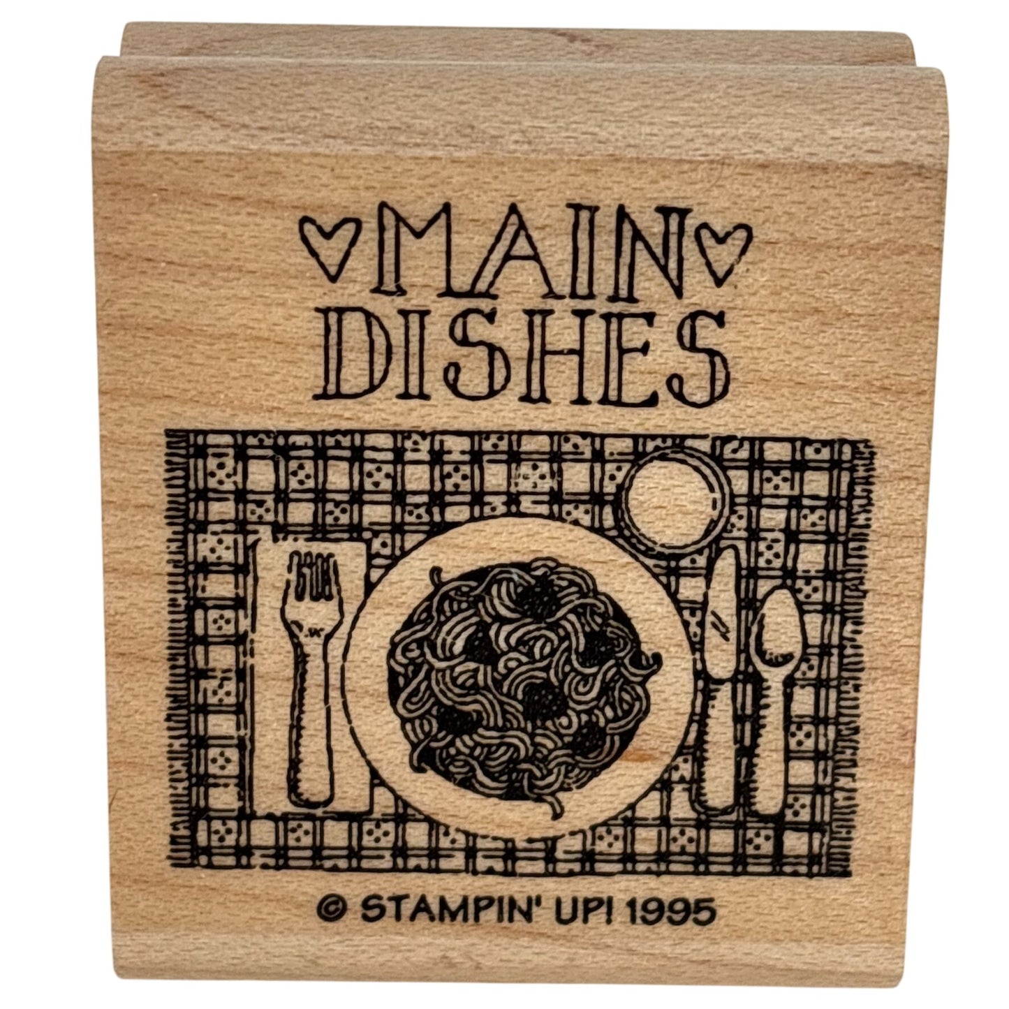 Stampin Up Rubber Stamp Main Dishes Food Kitchen Cooking Recipe Label Card Making