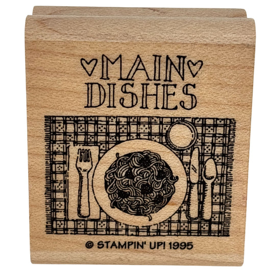 Stampin Up Rubber Stamp Main Dishes Food Kitchen Cooking Recipe Label Card Making