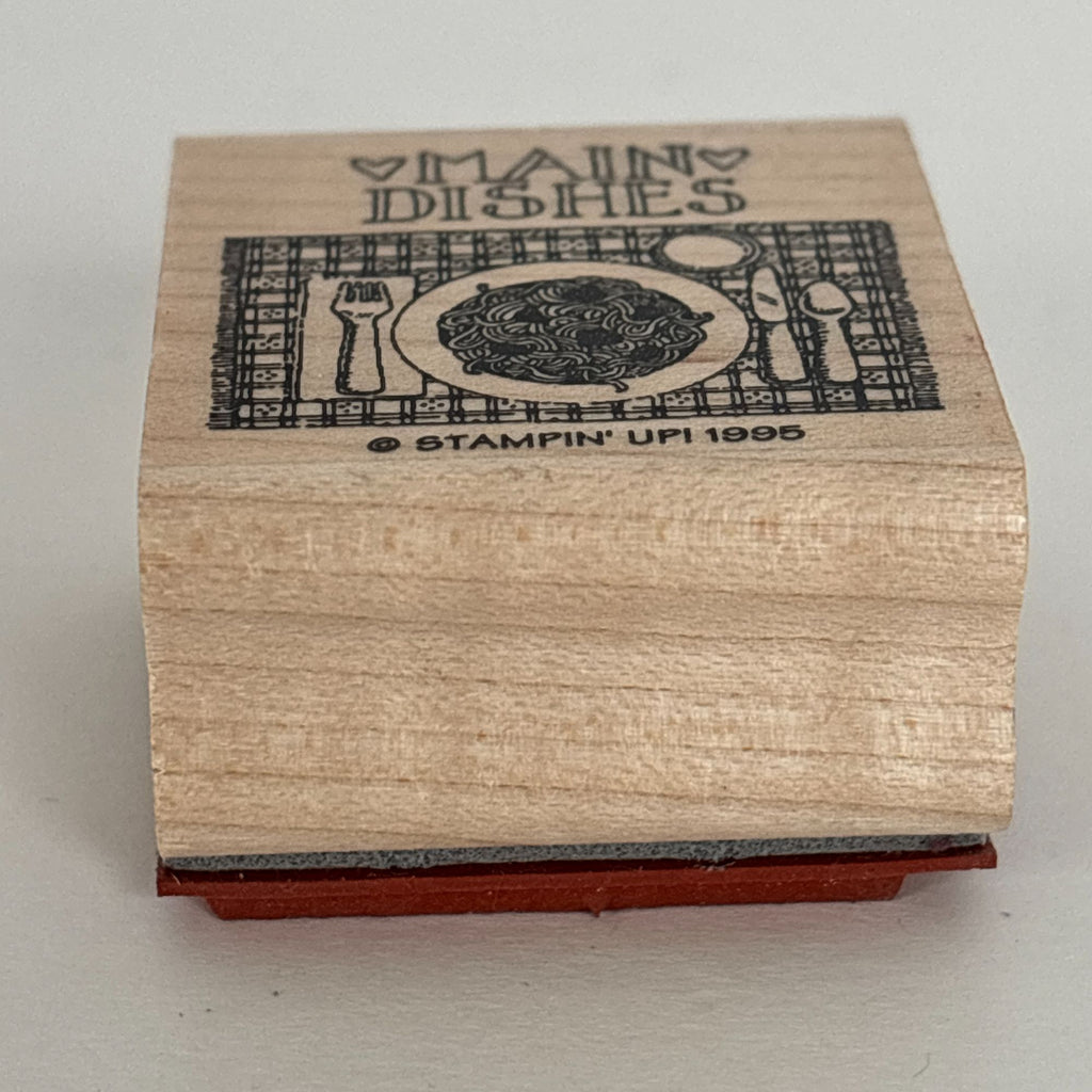 Stampin Up Rubber Stamp Main Dishes Food Kitchen Cooking Recipe Label Card Making