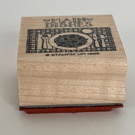 Stampin Up Rubber Stamp Main Dishes Food Kitchen Cooking Recipe Label Card Making