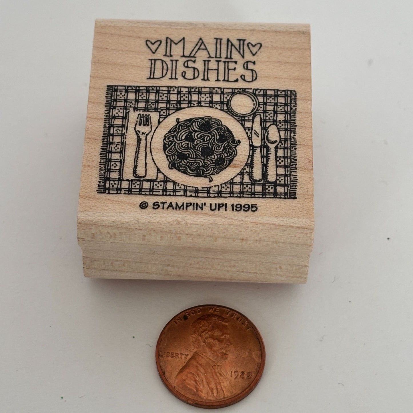 Stampin Up Rubber Stamp Main Dishes Food Kitchen Cooking Recipe Label Card Making