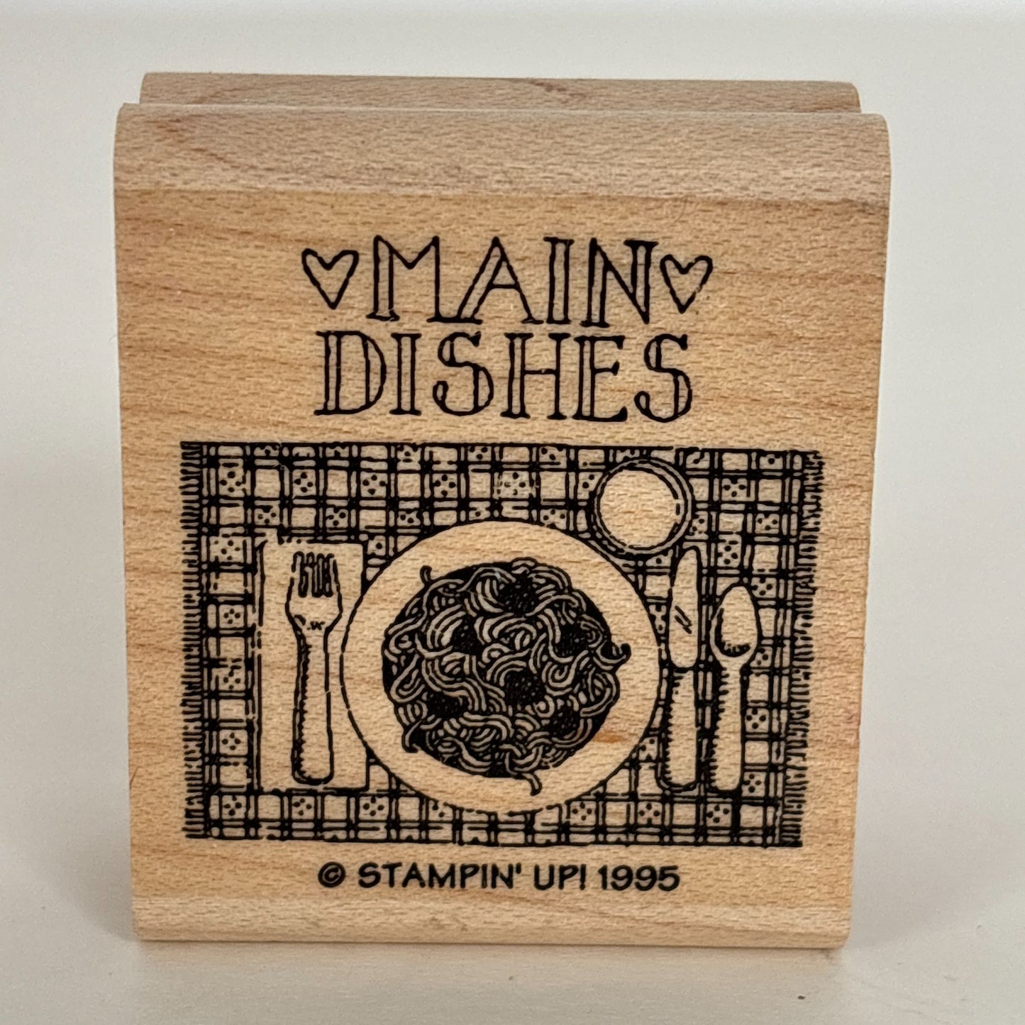 Stampin Up Rubber Stamp Main Dishes Food Kitchen Cooking Recipe Label Card Making