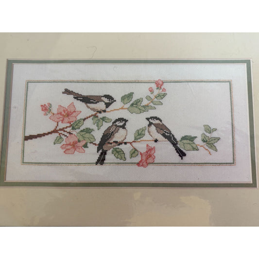 Dimensions Counted Cross Stitch Kit Chickadees Blossoms Birds by Karen Avery