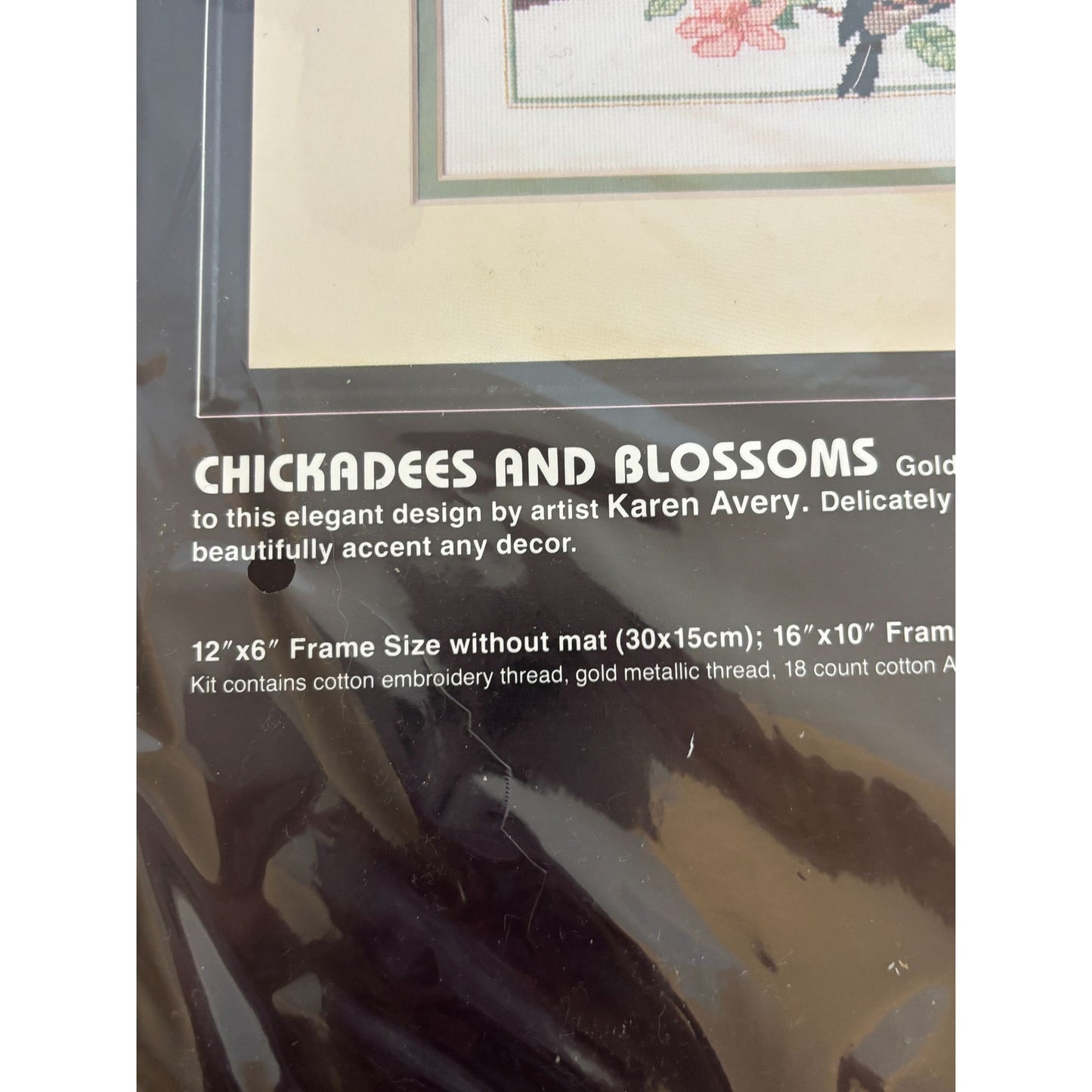 Dimensions Counted Cross Stitch Kit Chickadees Blossoms Birds by Karen Avery