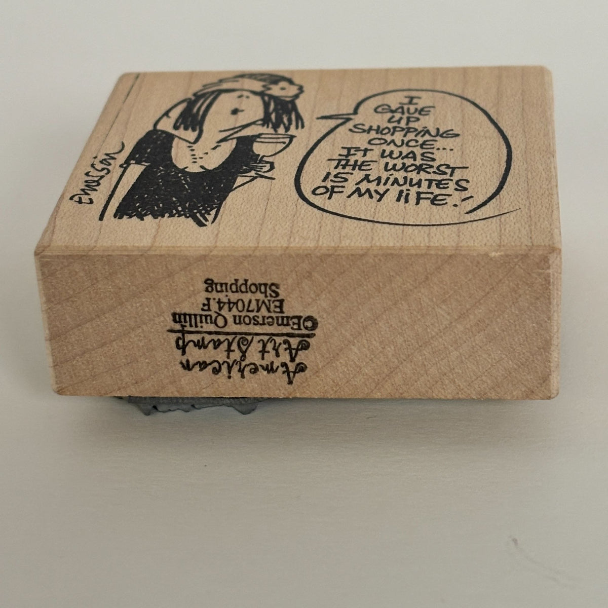 American Art Stamp Rubber Stamp Shopping Humor Funny Emerson Quillin Cardmaking Words Wine Drink