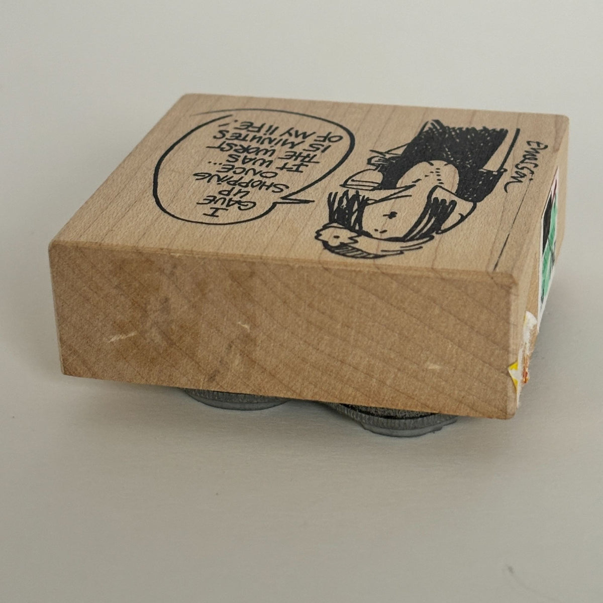 American Art Stamp Rubber Stamp Shopping Humor Funny Emerson Quillin Cardmaking Words Wine Drink