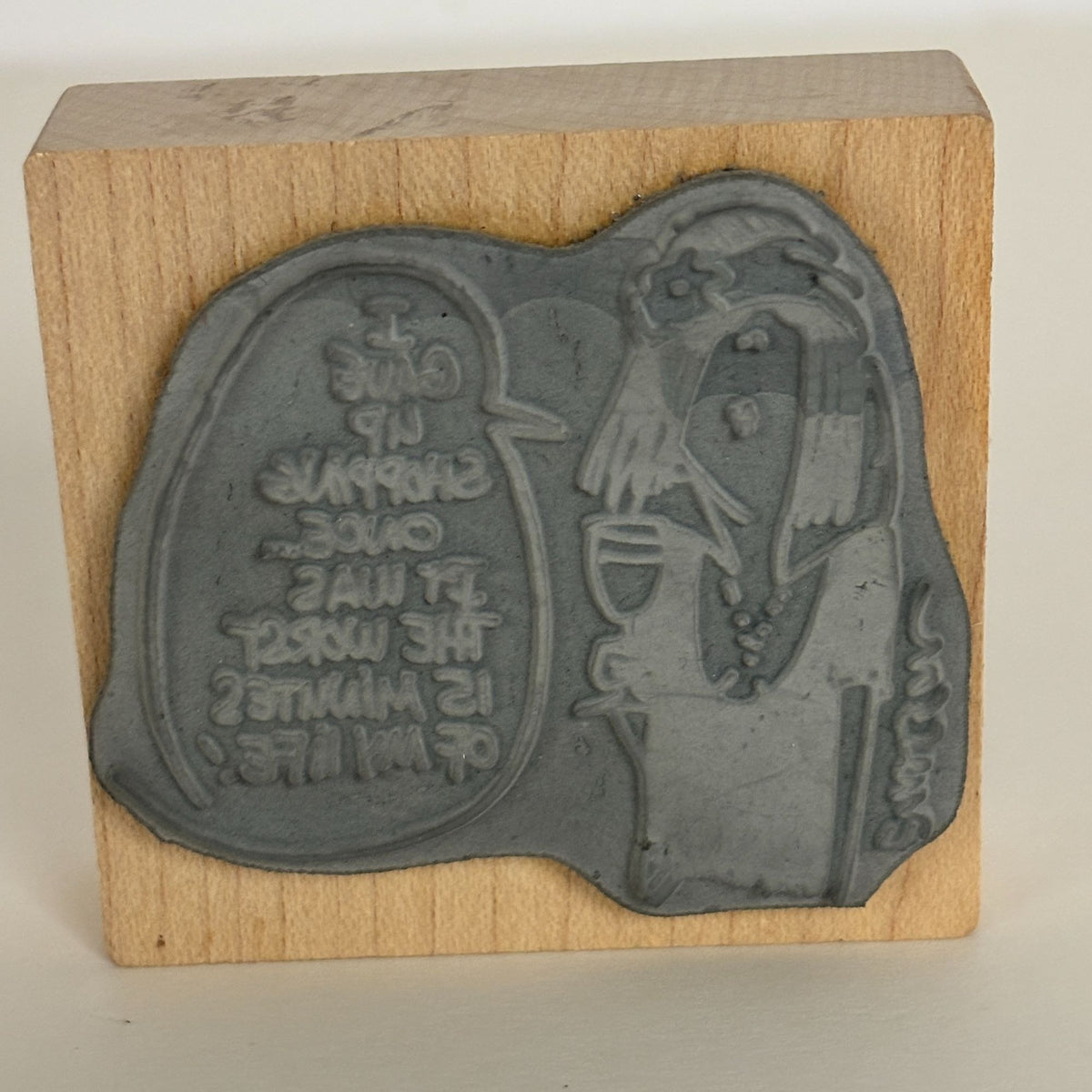 American Art Stamp Rubber Stamp Shopping Humor Funny Emerson Quillin Cardmaking Words Wine Drink