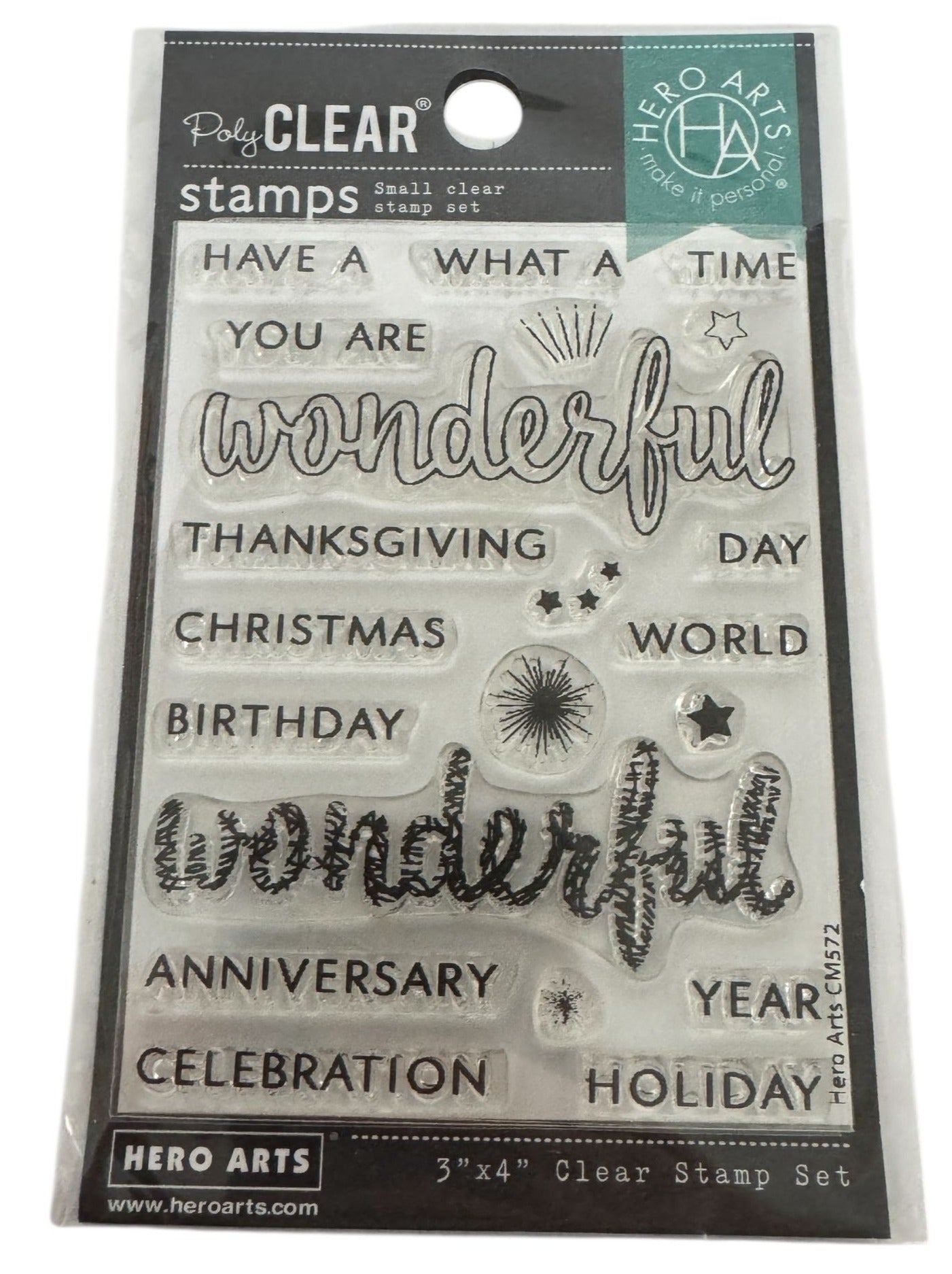 Hero Arts Clear Stamp Set Wonderful Sentiments Thanksgiving Anniversary Holiday