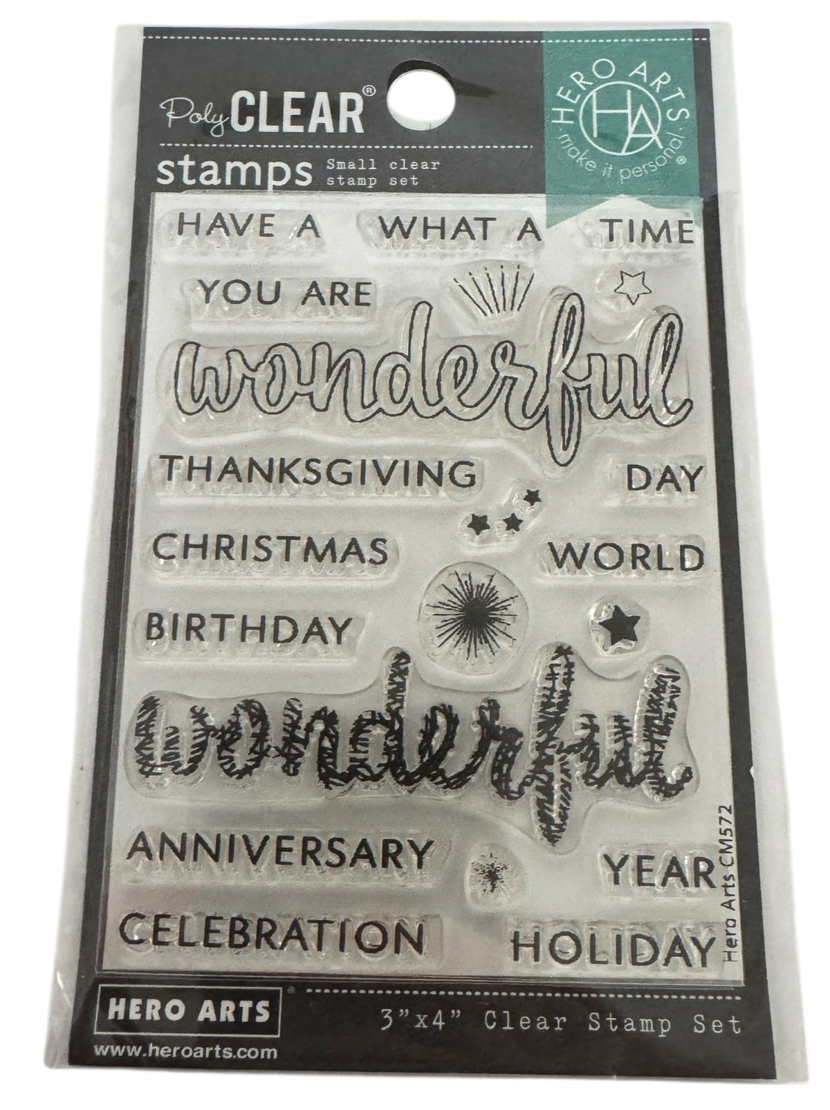 Hero Arts Clear Stamp Set Wonderful Sentiments Thanksgiving Anniversary Holiday