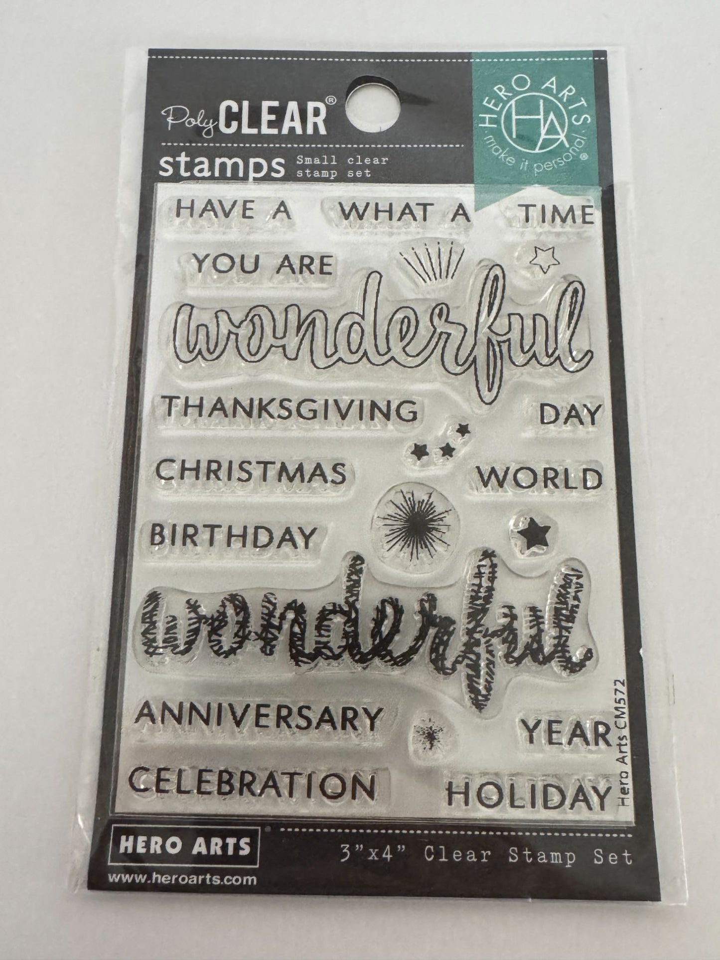 Hero Arts Clear Stamp Set Wonderful Sentiments Thanksgiving Anniversary Holiday