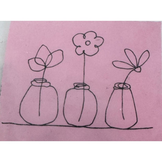 Stamping Bella Rubber Stamp 3 Whimsy Flowers Vases Whimsical Spring Card Making