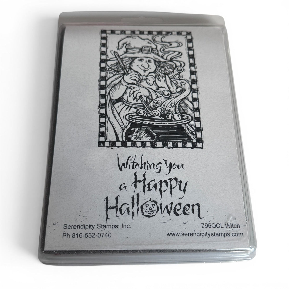 Serendipity Stamps Witch Rubber Stamp Happy Halloween Card Making Pun Caldron