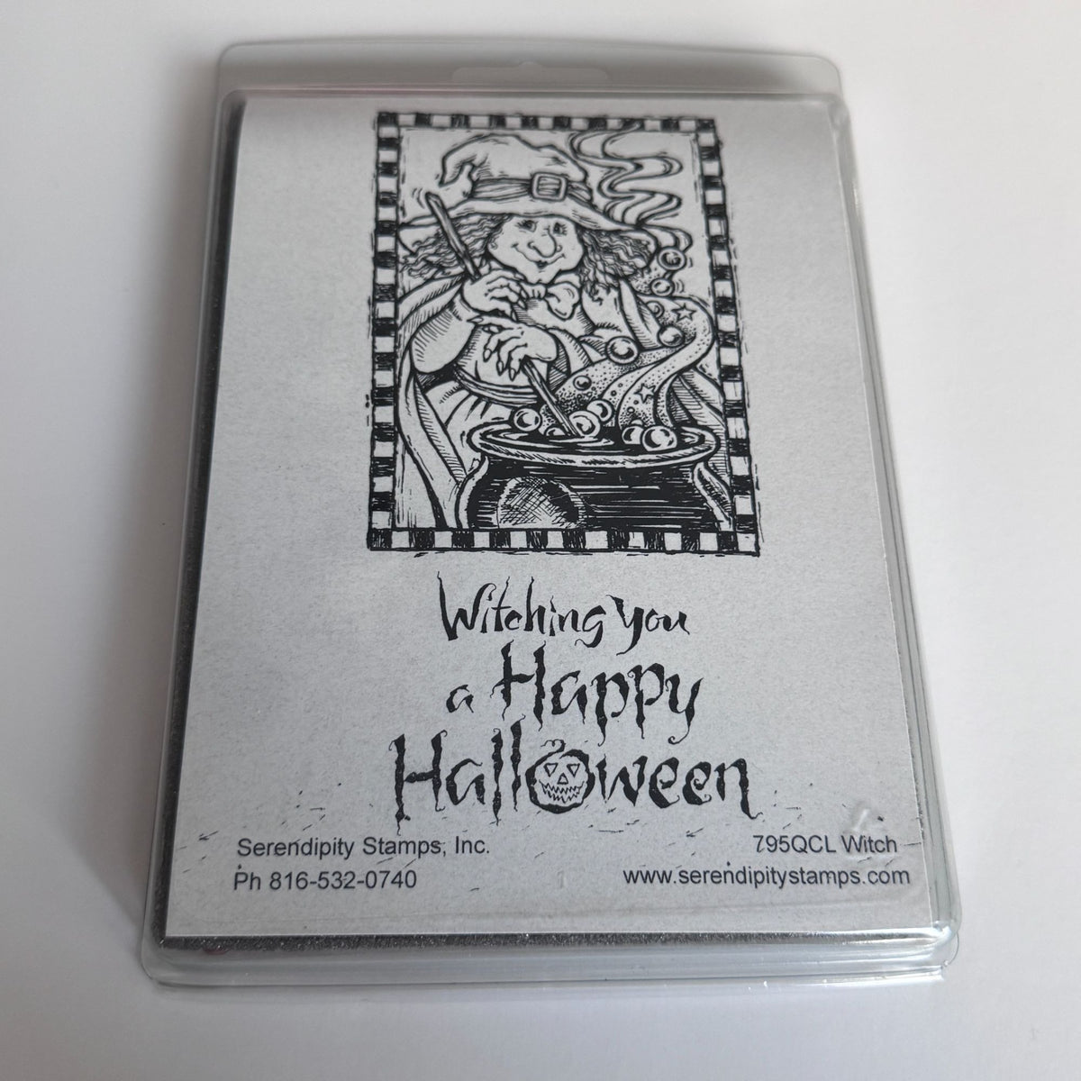 Serendipity Stamps Witch Rubber Stamp Happy Halloween Card Making Pun Caldron