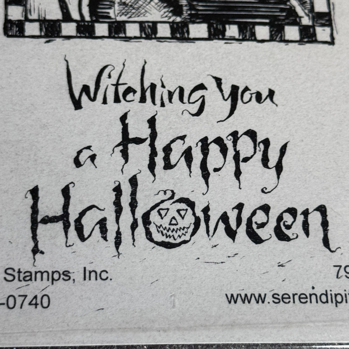 Serendipity Stamps Witch Rubber Stamp Happy Halloween Card Making Pun Caldron
